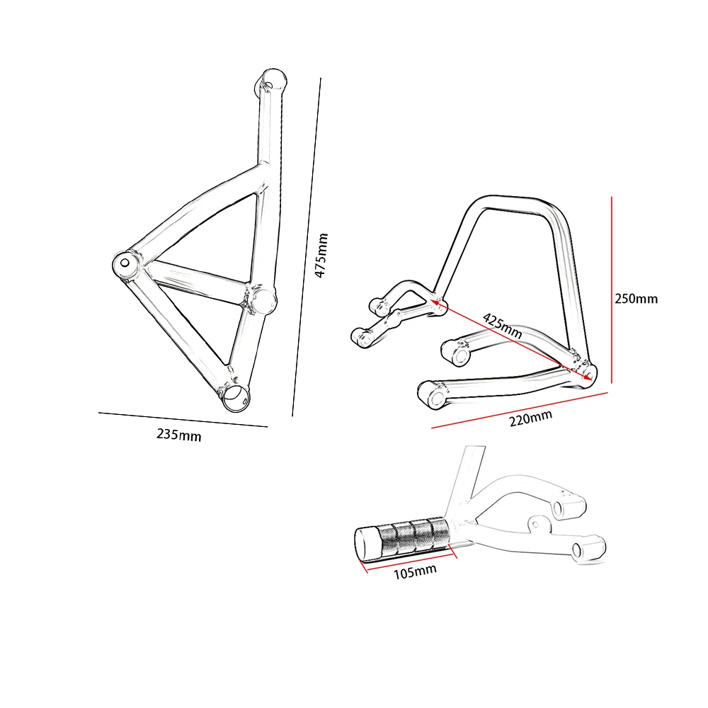 Subcage Stunt Cage Rear Passenger Peg Crash Bar Engine Guard for Yamaha MT FZ 09 MT-09 Tracer FJ-09 FZ-09 2013 2014 2016 2020