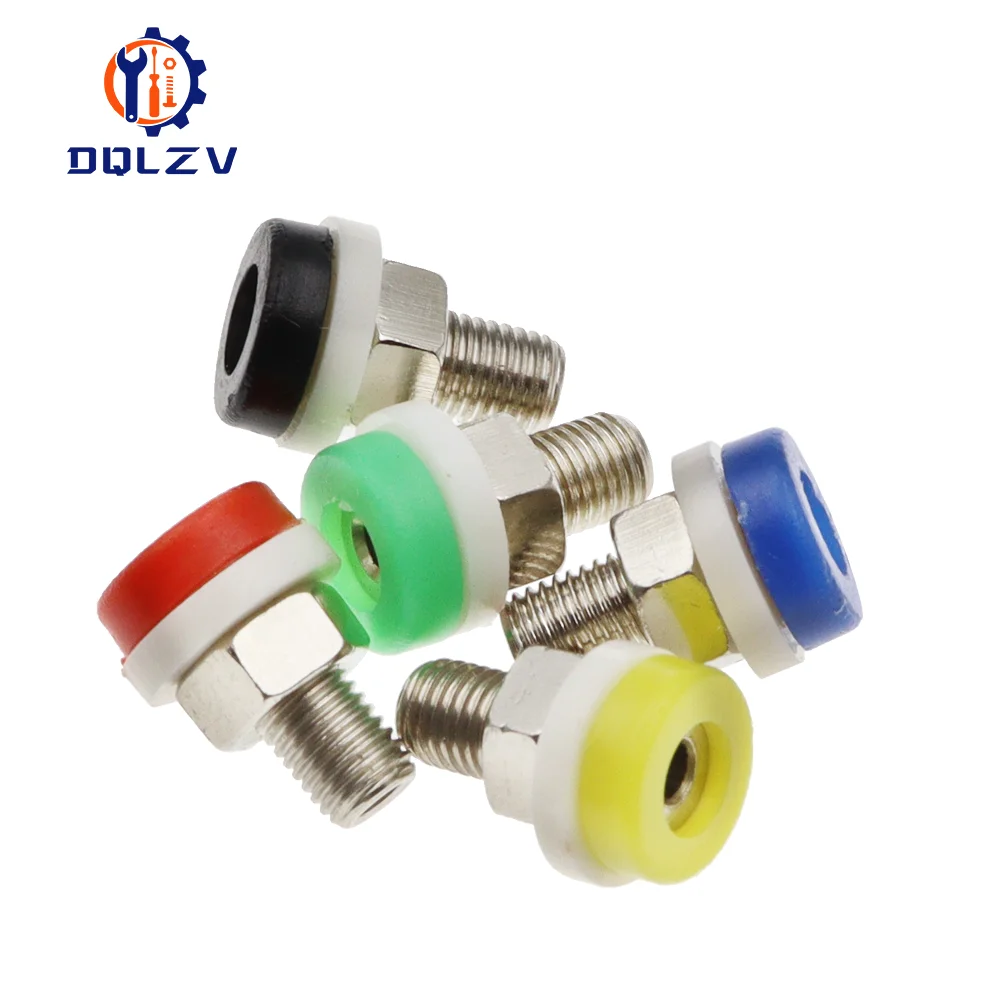 Brass 2MM Banana Socket Jack for Banana Plug Test Connector Insulated Socket Small Terminal Pure Copper Red Black Blue