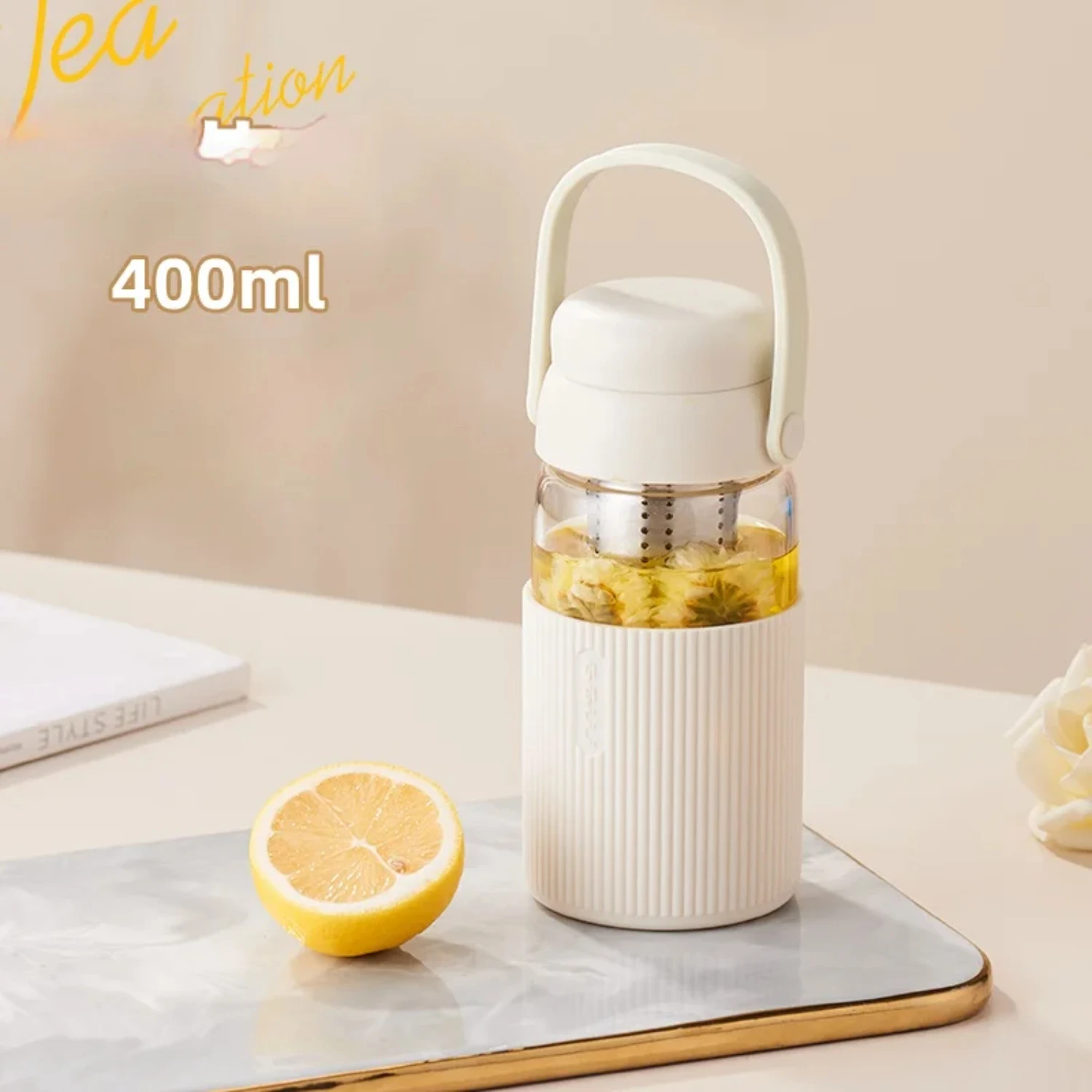 520ML Drinkware Transparent Glass Cup Kitchen Coffee Mug With Lid Scented Tea Filterate Water Bottle Coffeeware Teaware