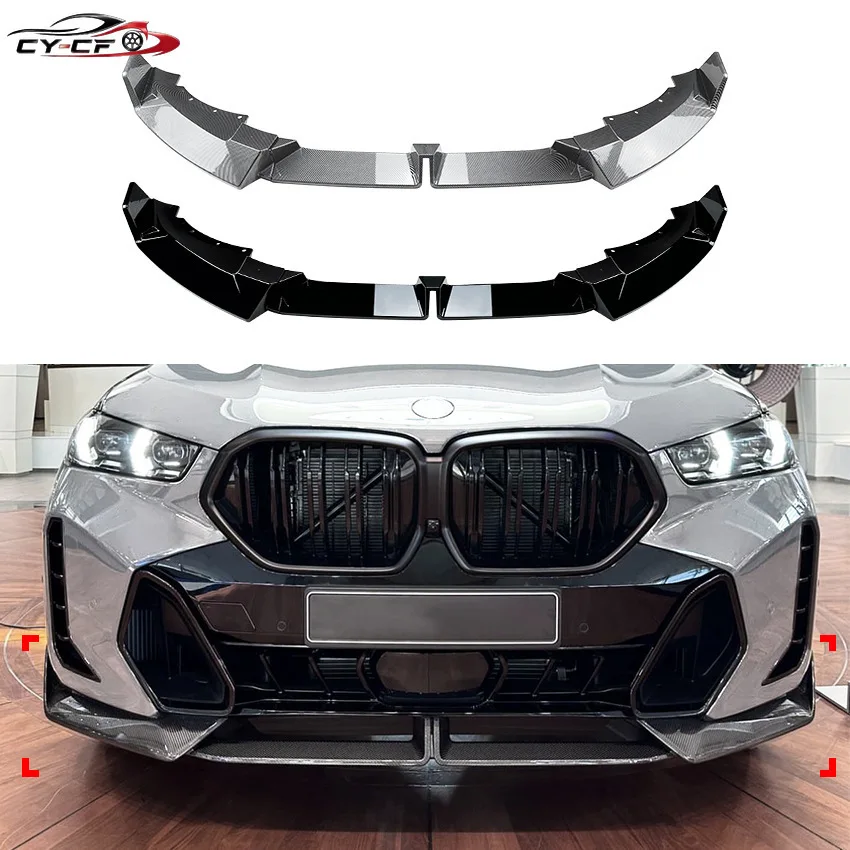 Car Front Bumper Lip Splitter For BMW X5 G05 X6 G06 M Sport LCI 30d 40i M60i 2023-2024 Lower Spoiler Deflector Body Kit
