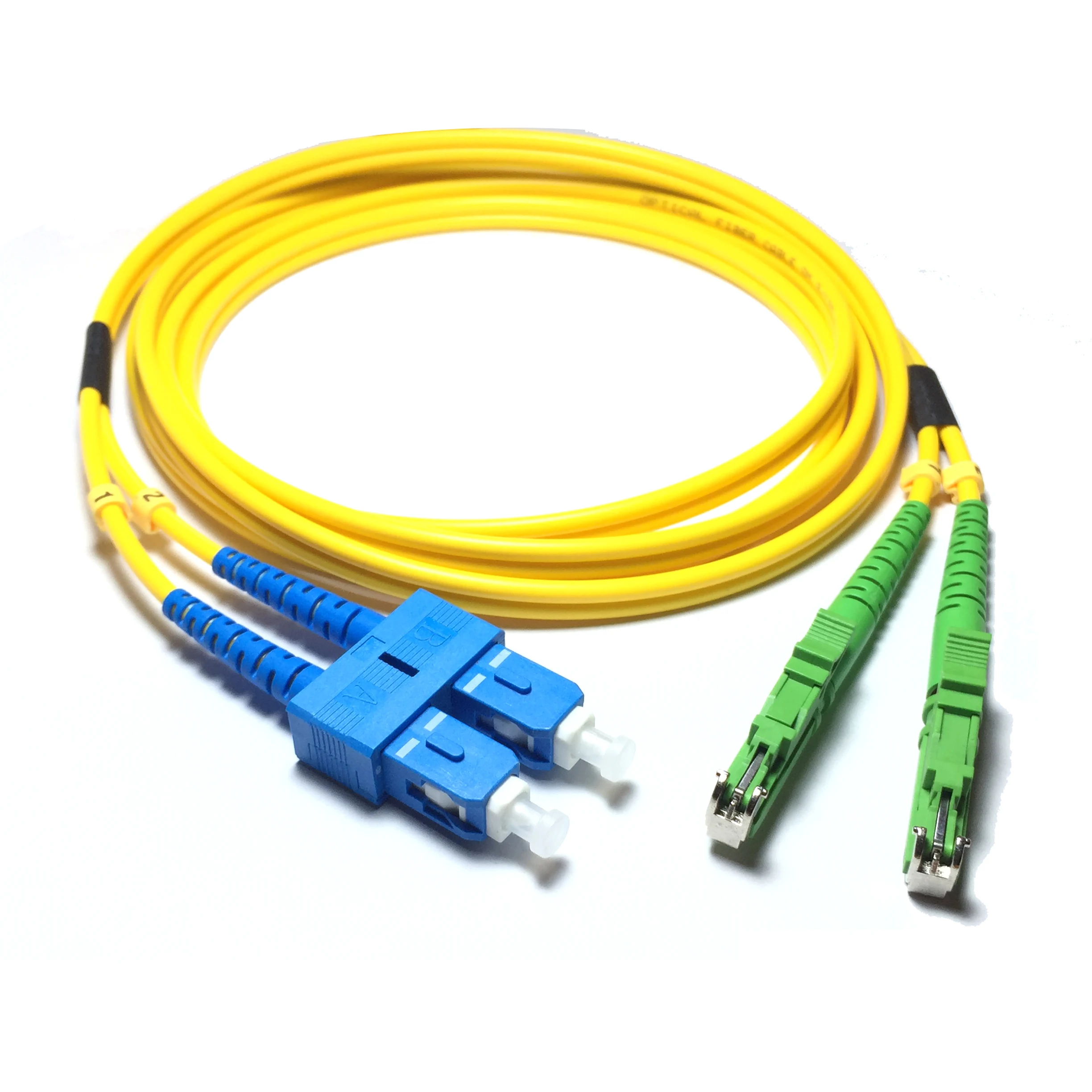 5pcs Duplex LSH(E2000)/APC-SC/UPC Fiber Patchcord-SM(9/125) G657B3, G657A2, G657A1 or G652D-1m, 2m or 5m-3.0mm Zipcord Cable