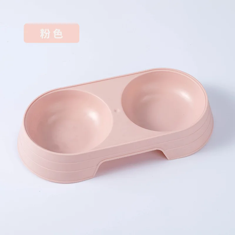 

Macaron Pet Double Cat Bowl Plastic Kitten Dog Food Drinking Tray Feeder Cat Feeding Pet Supplies