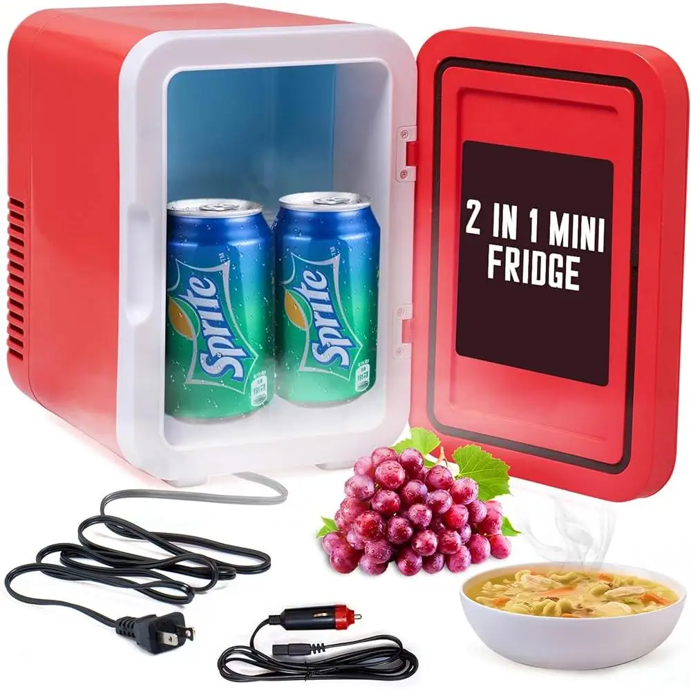 Portable Car Freezer Mini Fridge Adjustable Temperature Dual Function Hot Cold Food Beverage Storage Compact Travel 1 Gallon