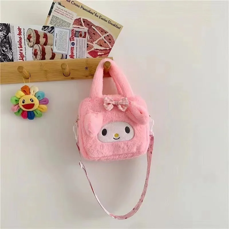 New Sanrio Kawaii Kuromi Cinnamoroll My Melody Cartoon Anime Plush Handbag Makeup Bag Travel Storage Bag Girl Gift