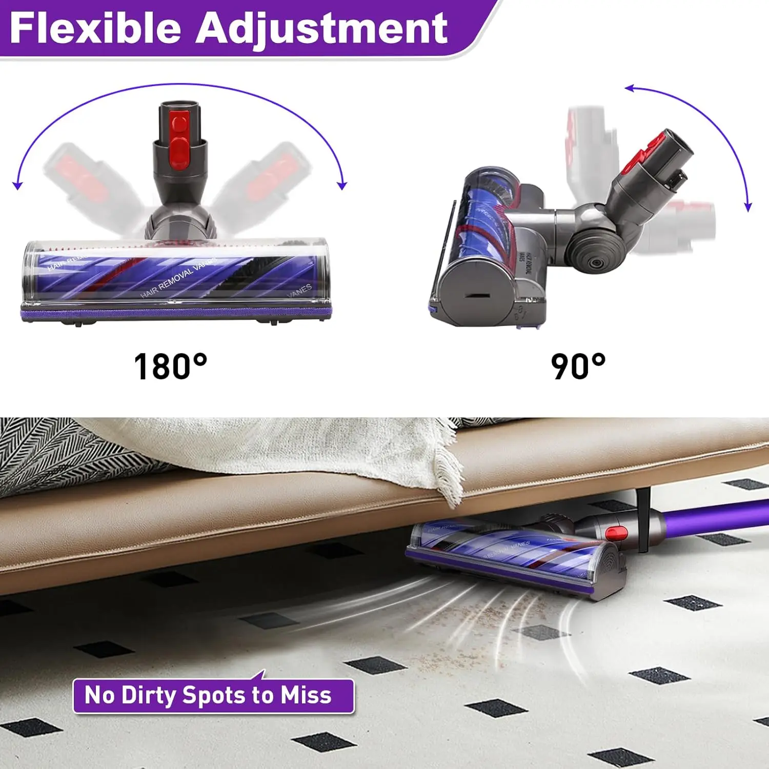 Para aspirador de pó dyson v10 v11 v7 v8 v15, peças de cabeça de limpeza de acionamento direto, peças de reposição de cabeça de motor, fixação de escova de turbina