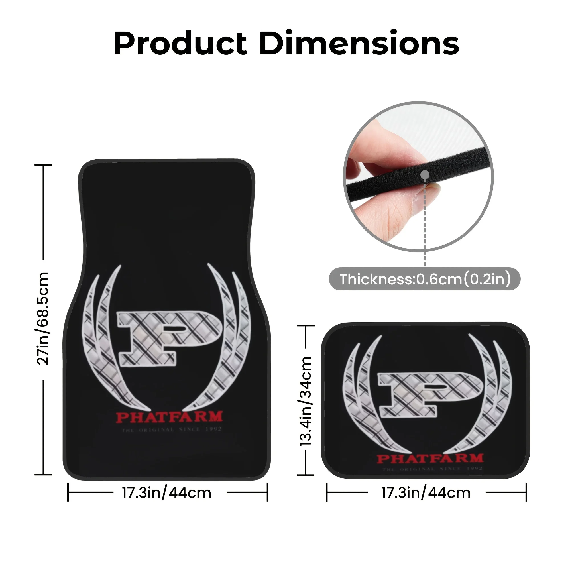4pcs Vintage P-Letter Pattern Car Floor Mats Set | Universal Fit, Suitable For Sedans And SUVs, Perfect Gift For Men And Women,