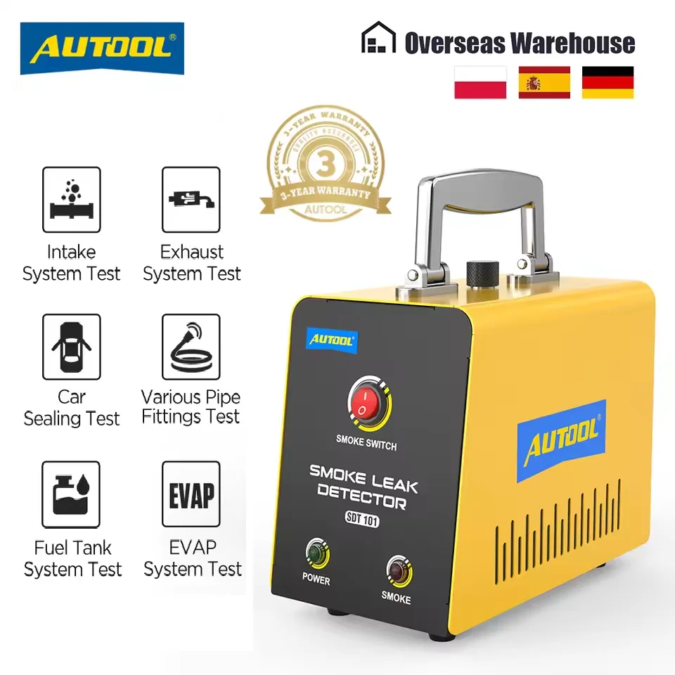 

AUTOOL SDT101 Автомобильный детектор утечки дыма без насоса, масляная топливная трубка, вакуумный детектор утечки, автоматическая система EVAP 12 В