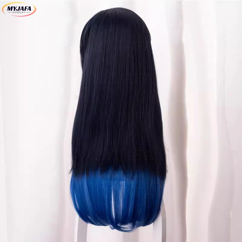 Anime kimetsu no yaiba cosplay hashibira inosuke cosplay perücke frauen 70cm lang gerade ombre bule haar perücken perücken perücken