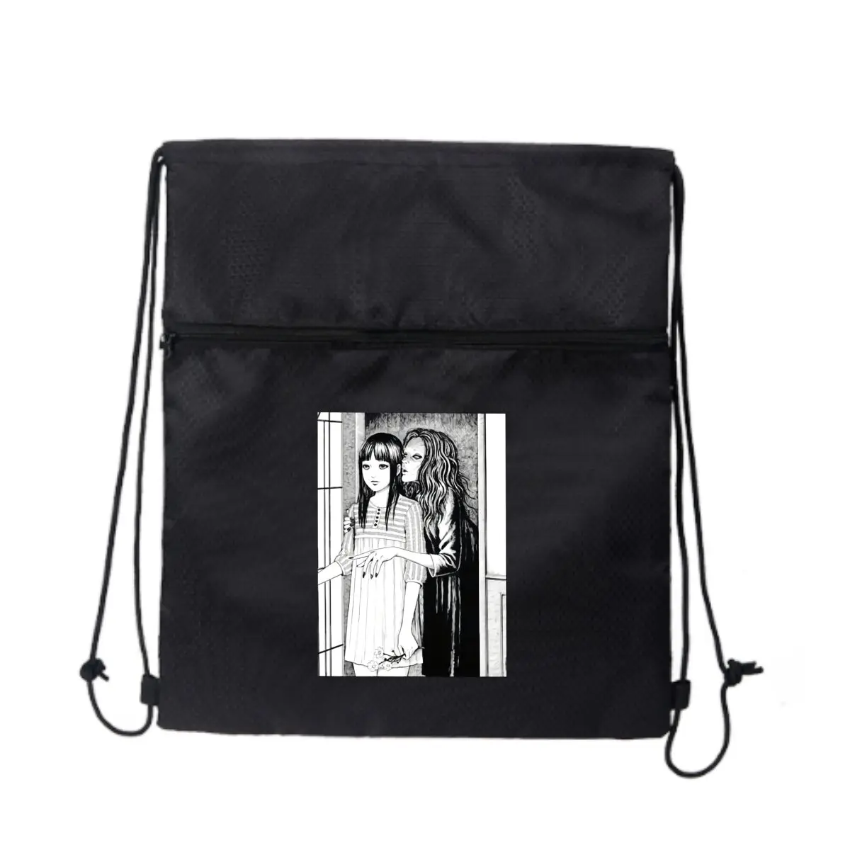 

Junji Ito Horror Art Graphic Essential Открытый рюкзак на молнии на шнурке для любителей активного отдыха