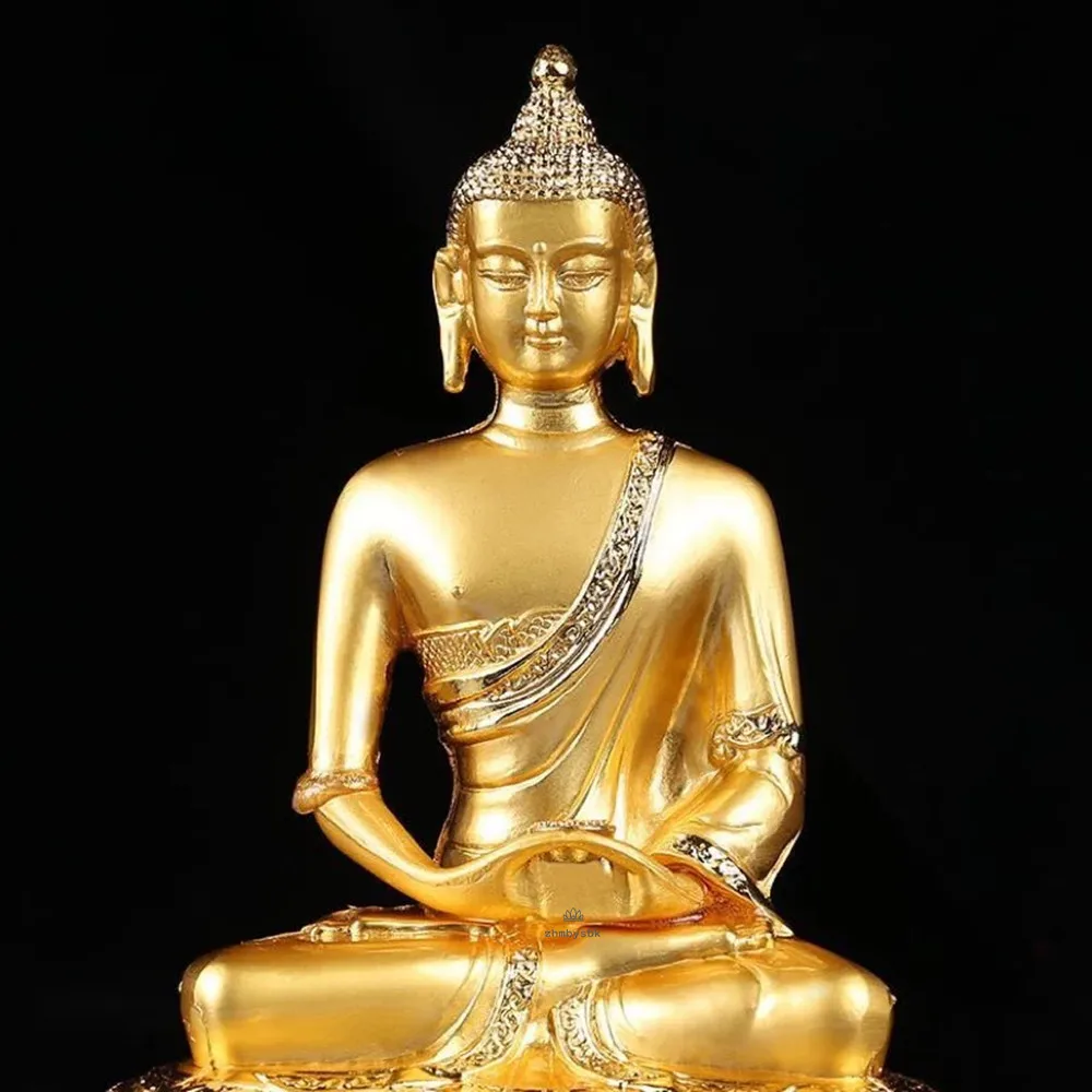 14cm Gold Pating Alloy Metal Amitabha Bodhisattva Tibetan Buddhist Buddha Statue Figurines Home Putting Decoration