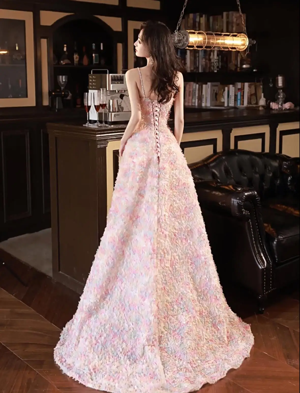 Customized Sweet Pink Flower Evening Dress Princess Candy Color Sleeveless A-line Prom Party Formal Gowns Vestidos De Noche