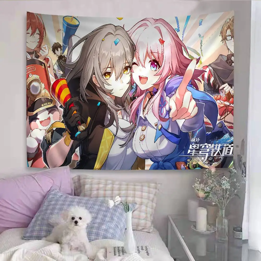 

Настенные гобелены «Хиппи» из серии «Honkai Star Rail» для декора гостиной, дома, общежития, художественный декор для дома