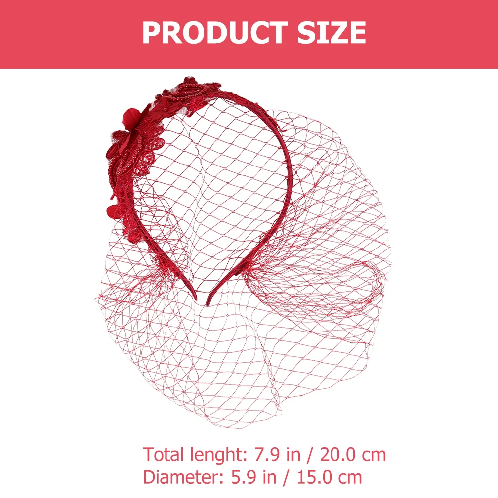 Charming Mesh Lace Headband Women's Veil Hair Accessories Wedding Guest Fancy Dress Costume Tea Hat