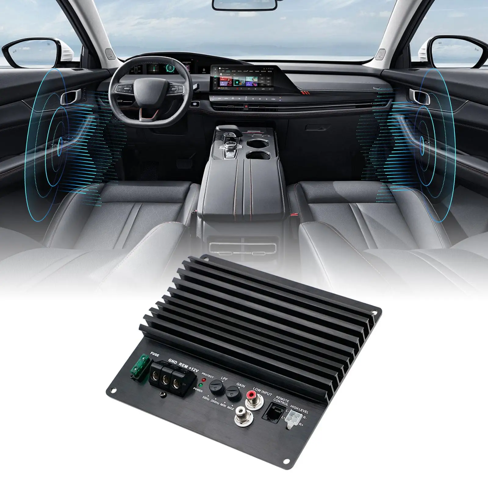 Car Sound Amplifier Mono High Power 120W Board PCB for Automotive Speaker System and Bass Boost