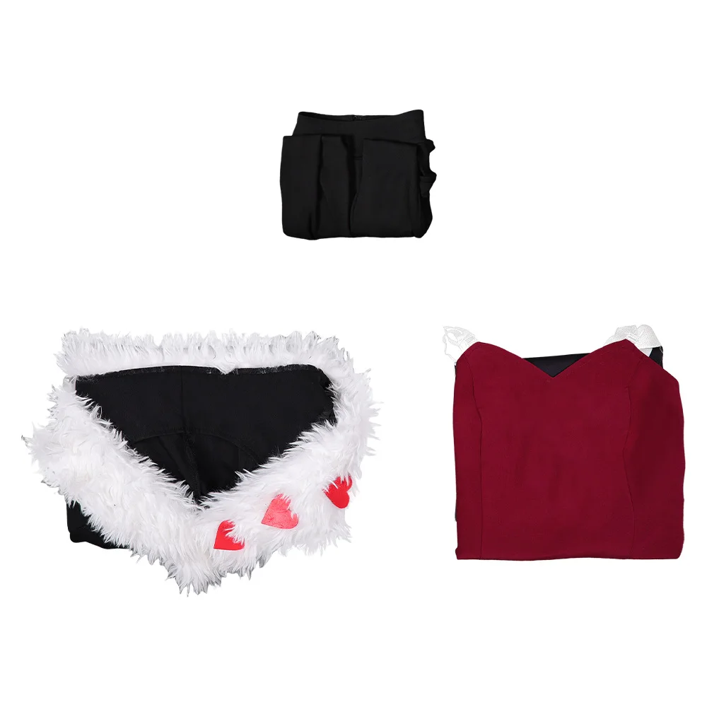 تلفزيون الجحيم نزل 2 المخملية تأثيري النساء فانتازيا الملابس زي الإناث تمويه لعب الأدوار فانتازيا الملابس هالوين الدعاوى الحفلات