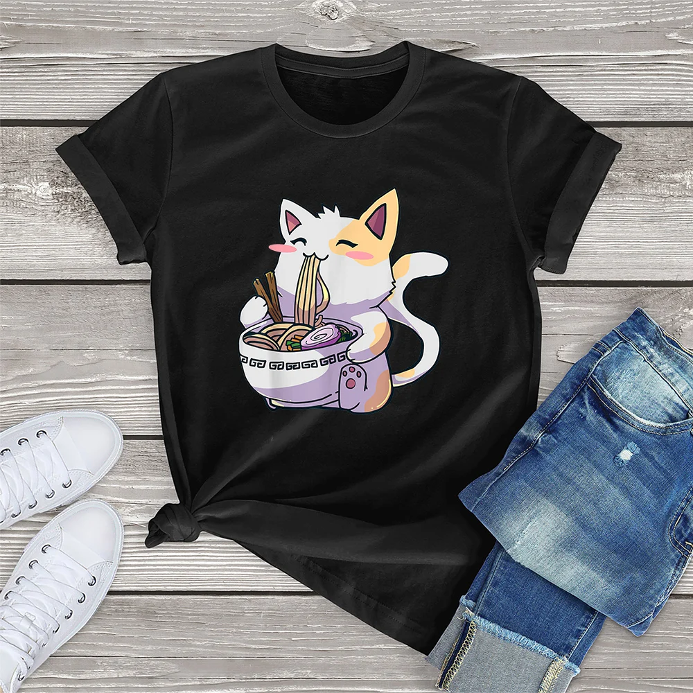 

FLC 100% Cotton 90s Japanese Otaku Anime Aesthetic Stylish Milk Cute Clothing Gift Women Oversized T-Shirt Printed Top Tee