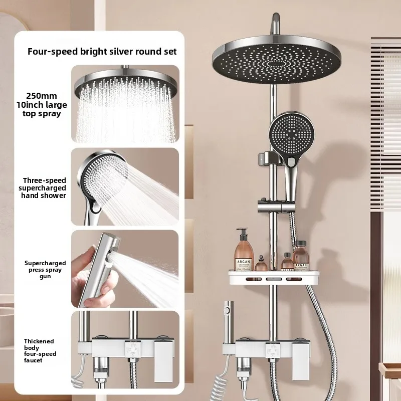 Factory Wholesale Shower System Complete Kit Bathroom Home Use High Pressure Rain Shower Shower Head and Handle Set Hower