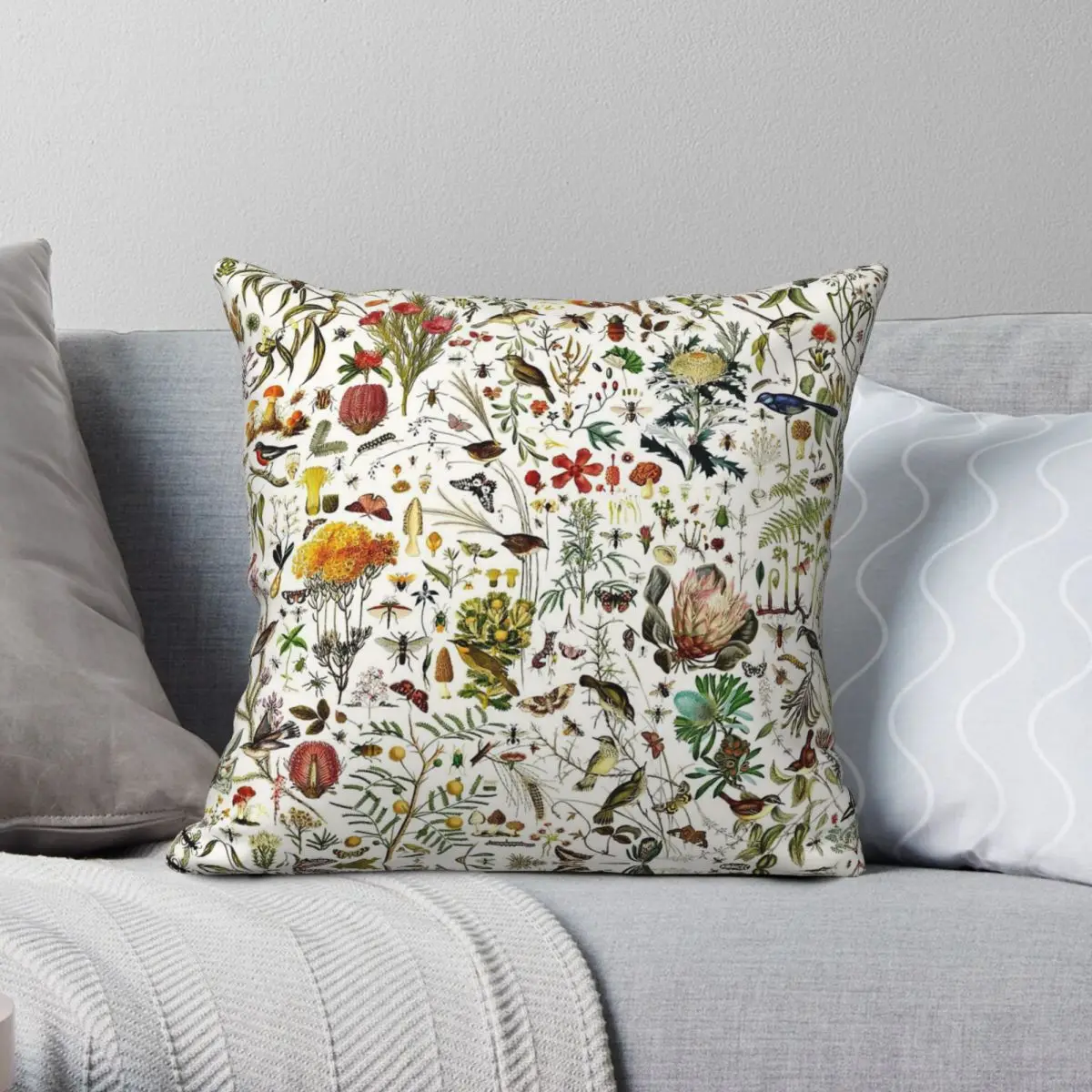 

Biology Australia Square Pillowcase Polyester Linen Velvet Printed Zip Decor Bed Cushion Case