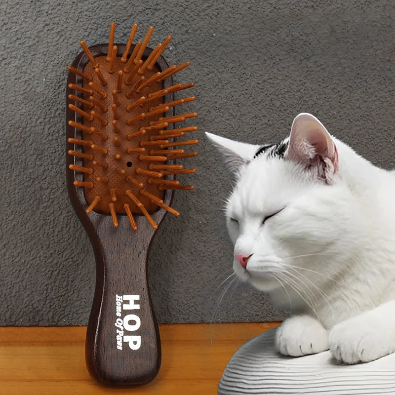 

Portable Blackwood Pet Massage Comb Soft Airbag Design Bamboo Needles Gentle To Skin Cat Slicker Brush Pet Grooming Equipment