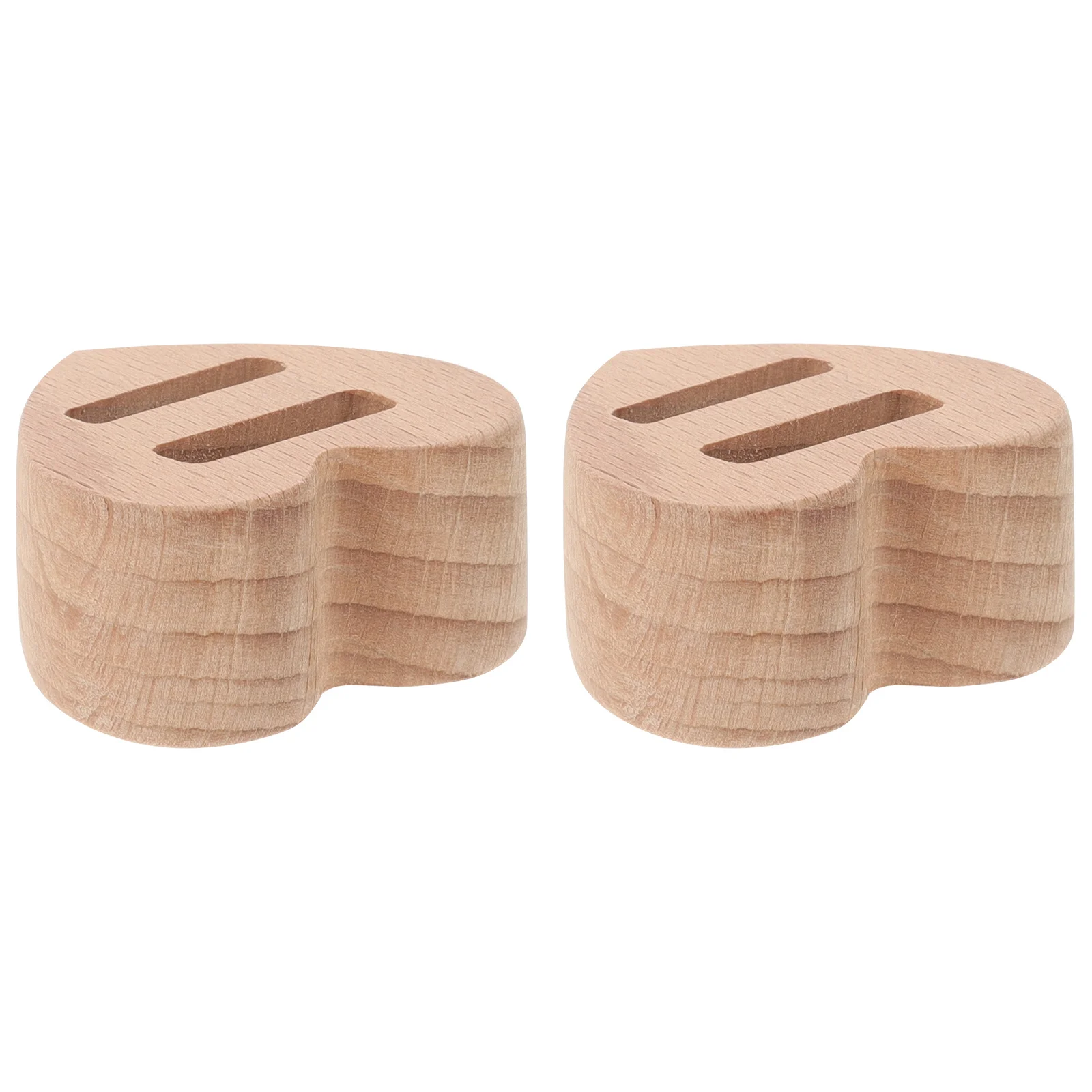 2pcs Ring Display Stand Heart Shape Wooden Holder For Jewelry Showcase Counter Storage Organizer Portable Desktop Rack