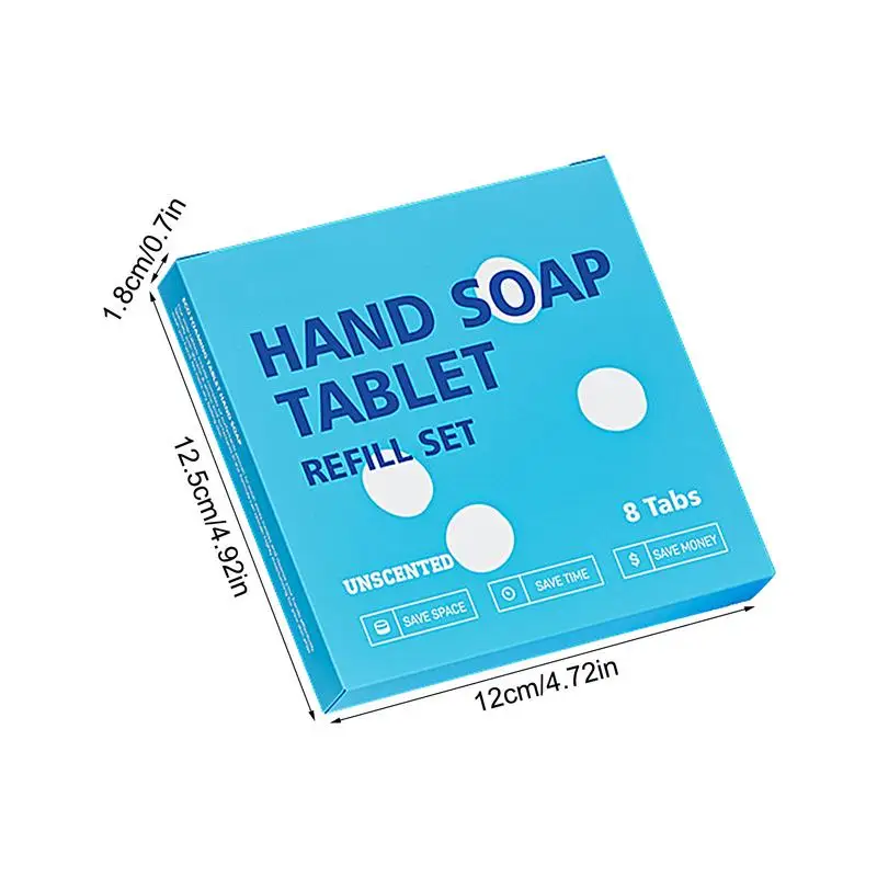 Foaming Hand Soap Tablet 8pcs Foaming Hand Wash Tablet Refills Refreshing Fragrance Hand Washing Tool For Business Trip Travel