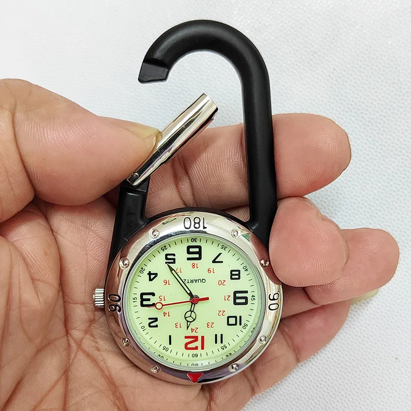 

Climbing Watch Clip-On Backpack Carabiner Pocket Watch Men Analog Display Mountaineering Outdoor Sports Man Mens Buckle Watches