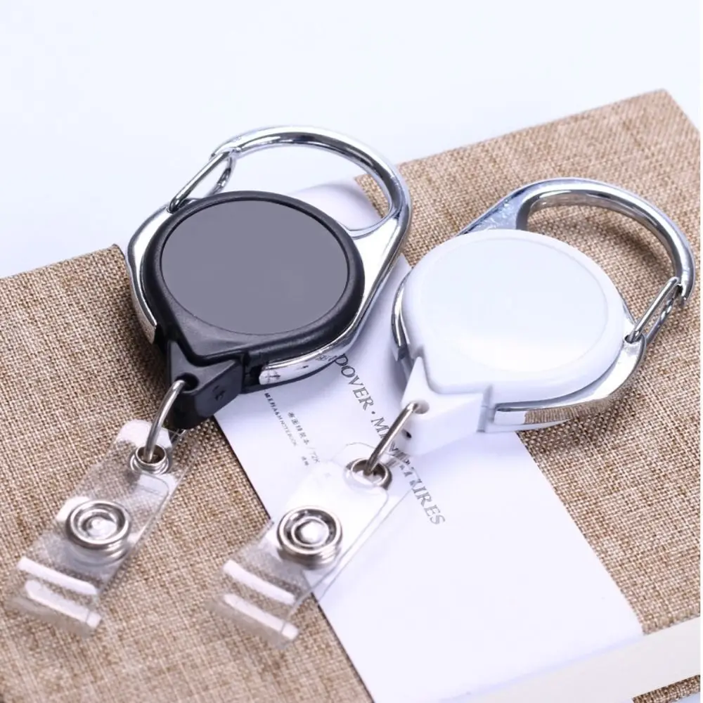 Square Nurse Badge Holder Belt Clip Keyring Clips Retractable Badge Reel Name Tag Anti-Lost Easy To Pull Buckle Doctor Hospital