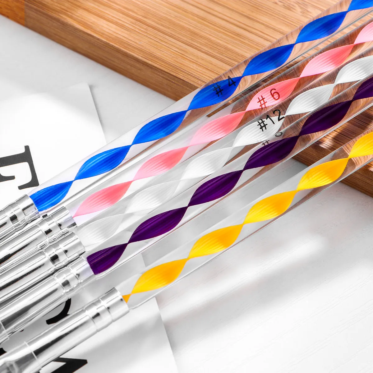 

Набор из 5 кистей для дизайна ногтей: для УФ-геля, точной резьбы, акрила, долговечного и детального моделирования