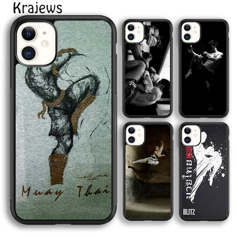 Krajews Muay Thai Knee Phone Case Cover For iPhone 16 15 14 plus XS XR 11 12 mini 13 pro max coque Shell Fundas