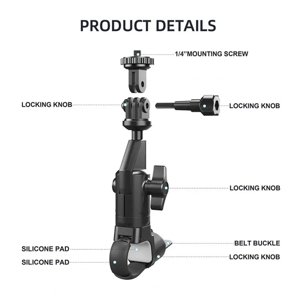 Camera Motorbike Handlebar Mount 360 Degree Rotatable Bike Handlebar Action Camera Mount for Insta 360 X2 X3 X4 Motorbike Handle