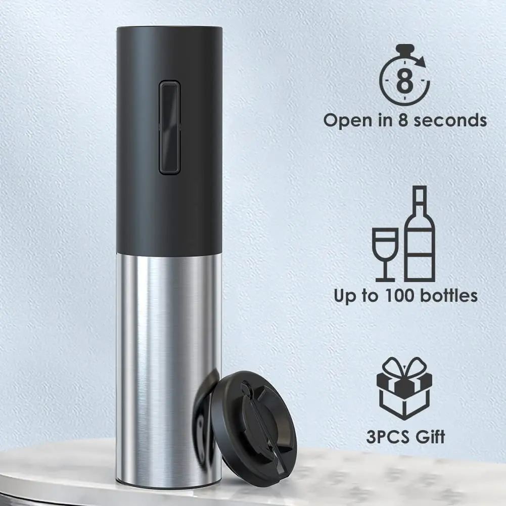 Bar Tools Electric Wine Opener Set USB Rechargeable Automatic Bottle Opener with Foil Cutter, Vacuum Stopper Kitchen Accessories