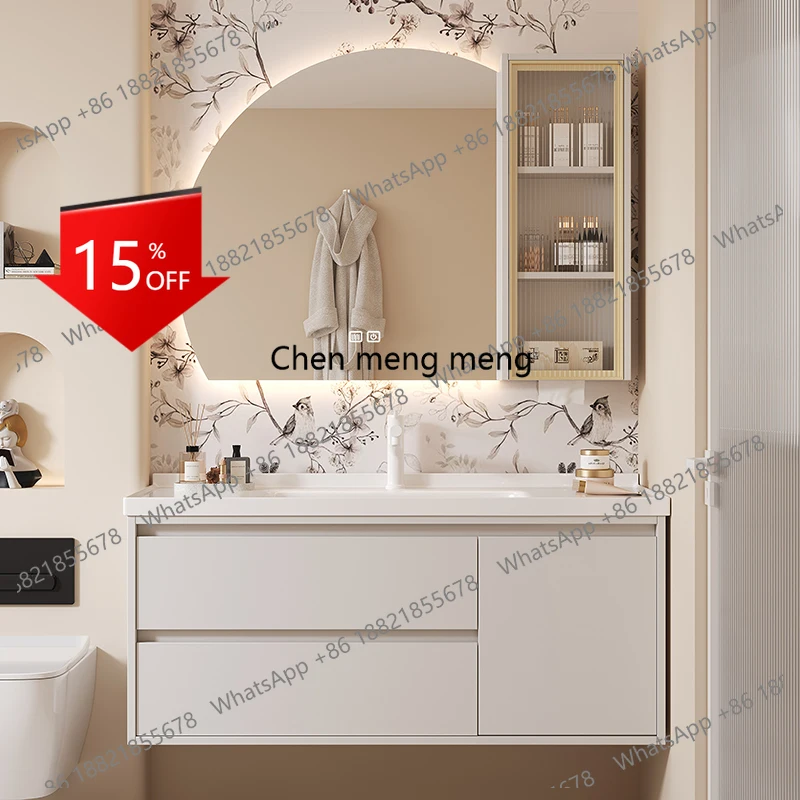 

E153 Bathroom Cabinets Ceramic Basin Solid Wood Drawer Vanity Storage Bathroom Cabinets Mirrors Makeup Mobiletto Bagno Furniture