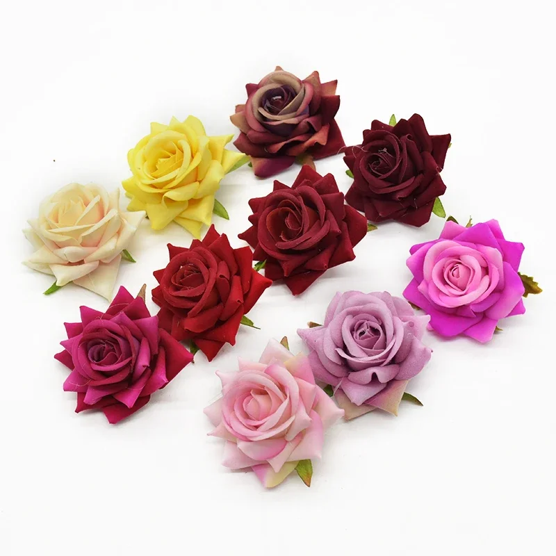 

5/10Pcs Silk Roses Bridal Accessories Clearance Artificial Flowers for Home Wedding Decoration Diy Gifts Box Festival Supplies