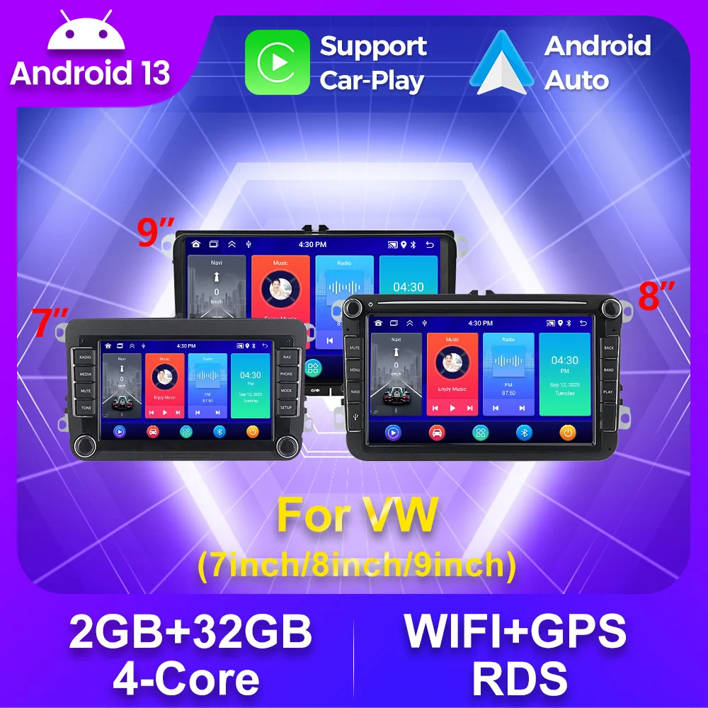 

RDS IPS Screen Car Radio Android for Volkswagen Golf 5 6 Polo Passat B6 B7 CC Skoda Jetta Multimedia Carplay Wifi GPS Navigation