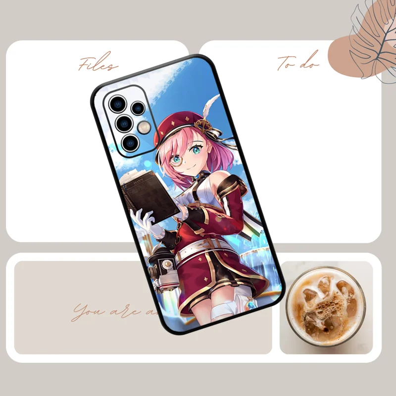 Genshin Impact Charlotte obiektyw Verity Cryo 4 gwiazdki etui na telefon SAMSUNG Galaxy A54 53 52 51 F52 A71 Note20 Ultra S23 M30 M21