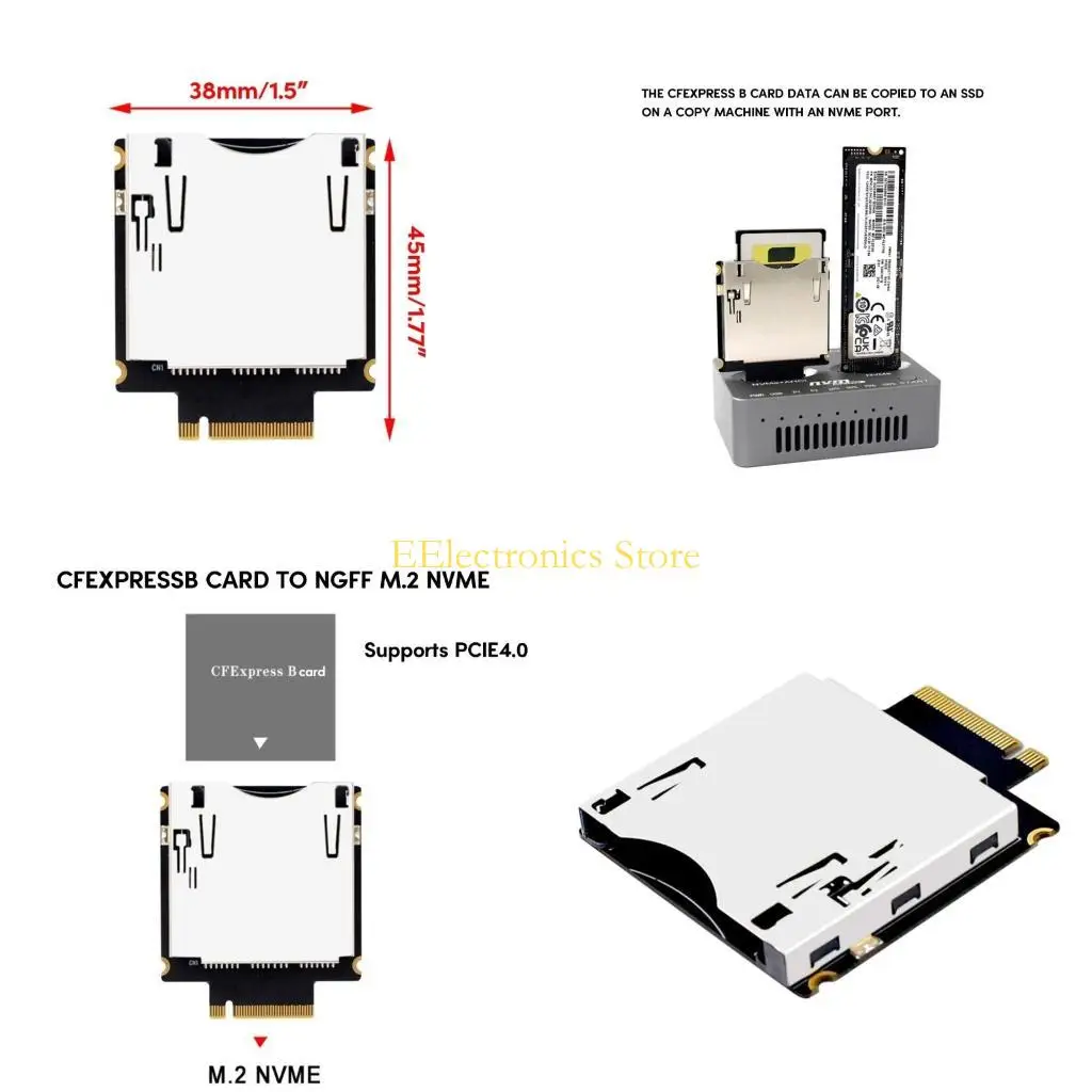 

B03C CFExpress TypeB Card to M.2 NVME Converter CFExpress Cards to M.2 NVMe Slots Expansion