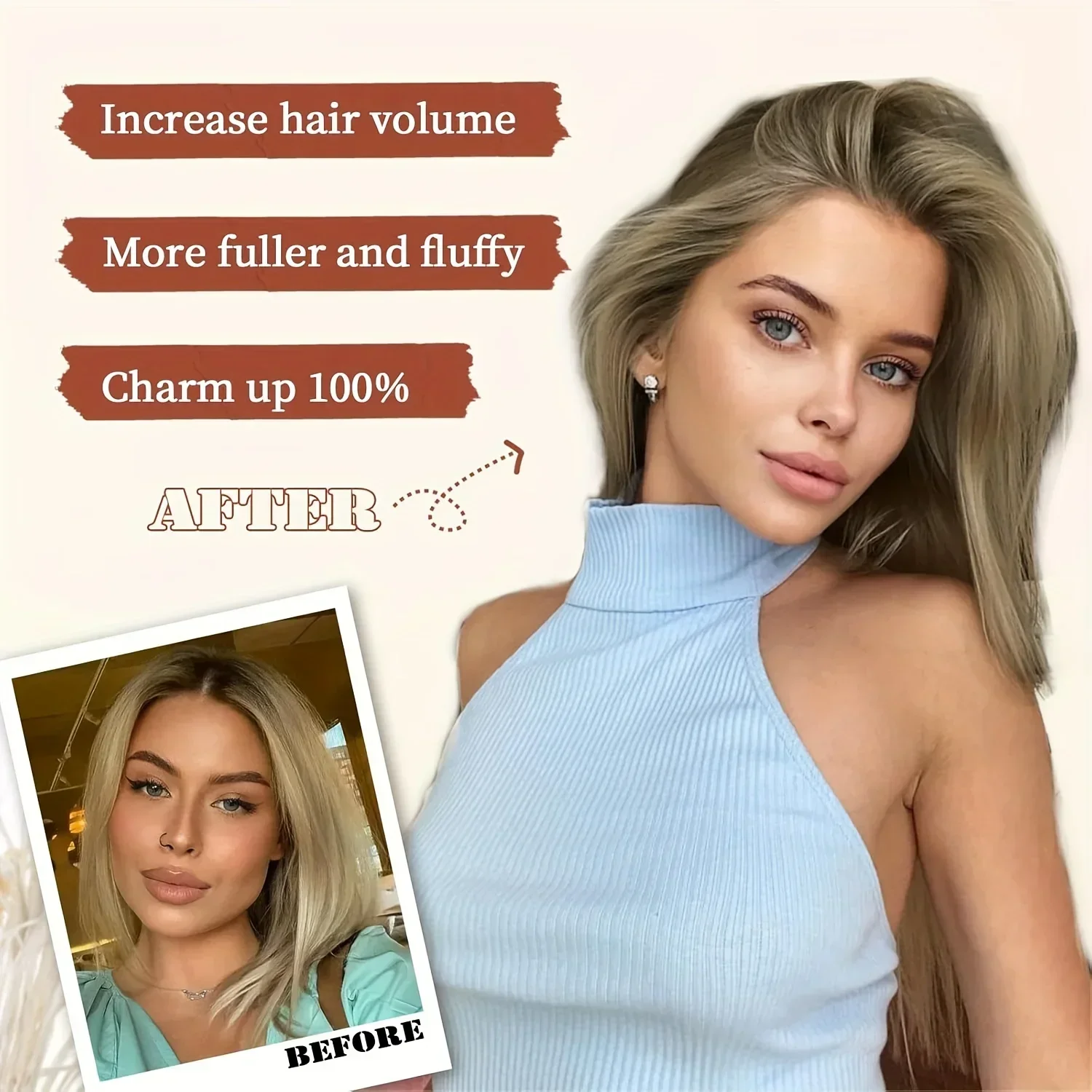 أغطية شعر صناعية باللون البني الداكن للنساء ذوات البشرة السمراء - 4 قطع من وصلات الشعر المموجة سهلة المشبك ومقاومة للحرارة والارتداء اليومي وحجم الشعر #3