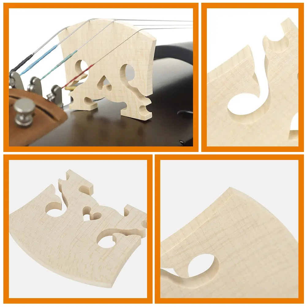10Pcs Handcrafted Maple Violin Bridge Small Portable Replacement Part Wood Violin Accessory for Performance Instrument Accessory