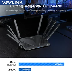 Wavlink-デュアルバンドゲーミングルーター,ax3000,6000,wi-fi 6, 2.5gbps,4x1000mbps,lan,日常のメッシュサポート,ap,リピーター