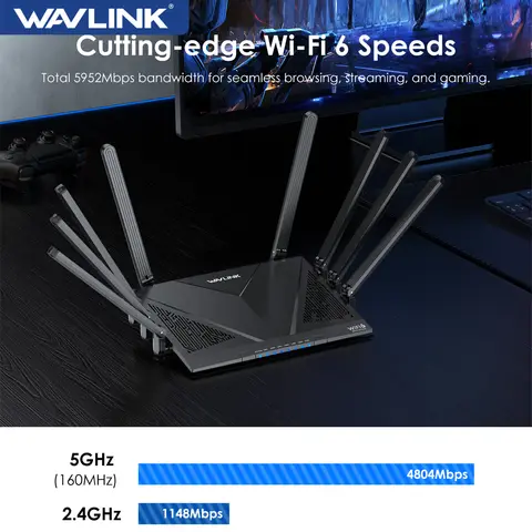 WAVLINK AX3000/6000 Wi-Fi 6 Router Dual Band Gaming Router 2.5Gbps WAN 4x1000Mbps LAN Supports EverythingMesh/Router/AP/Reapeter