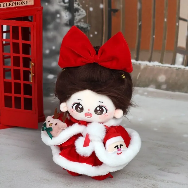 20CM in stock Christmas cotton doll clothes, no attributes doll clothes, Christmas set, doll changing