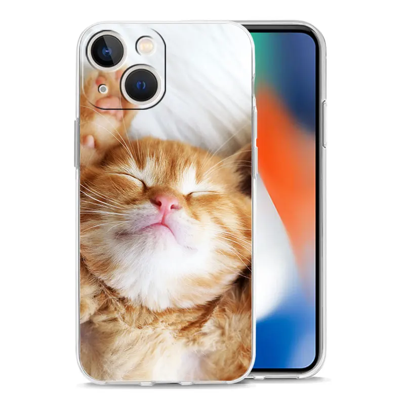 かわいい猫の背景を備えた耐衝撃性漫画電話ケース,iPhone 15, 14, 13, 12, 11 pro max,xs,x,xr,7,8 plus,ラグジュアリー用の柔らかく透明なケース