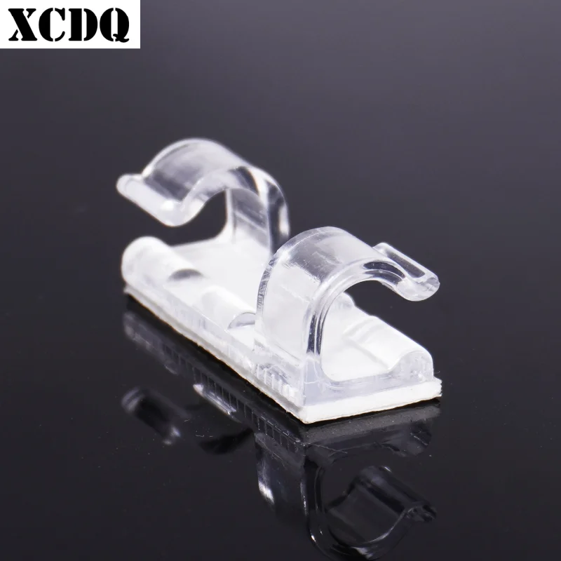 50pcs Transparent Self-Adhesive Cable Holder Clip 5mm Mini Management Wall Electric Wire Fixing Clamp Organizer Hook under Desk