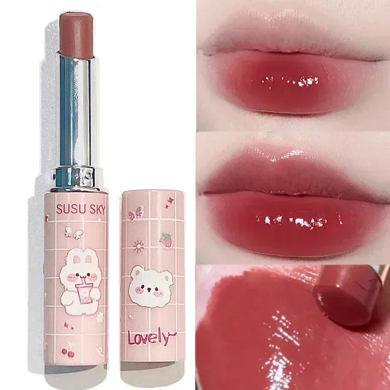 Gelei Getinte Lippenbalsem Make-Up Hydraterende Kersenperzik Anti-Stick Cup Anti-Krakende Rode Lippenstift Herstellen Lippen Verzorgingscosmetica