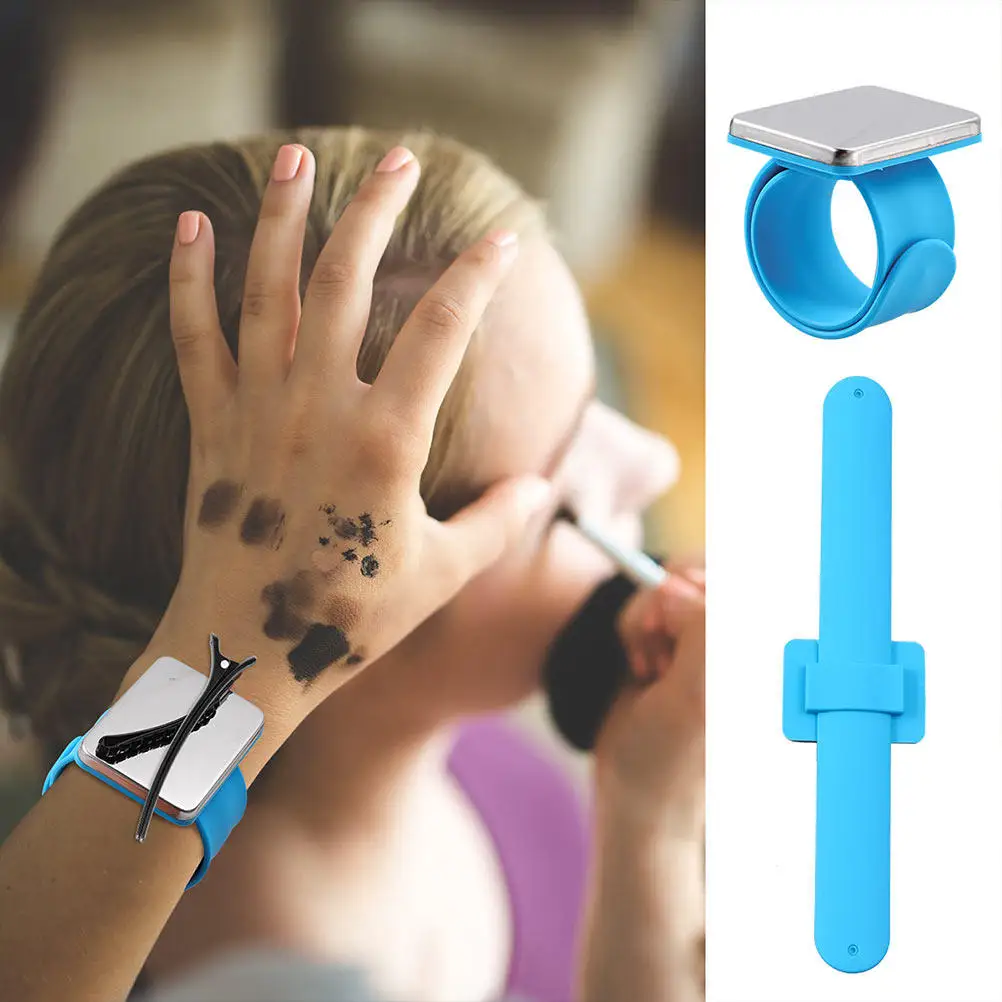 2Pcs Safe Strong Magnet Silicone Slap Bracelet Hairdresser Magnetic Wristband for Hair Styling Sewing Pins Bobby Clip Holder