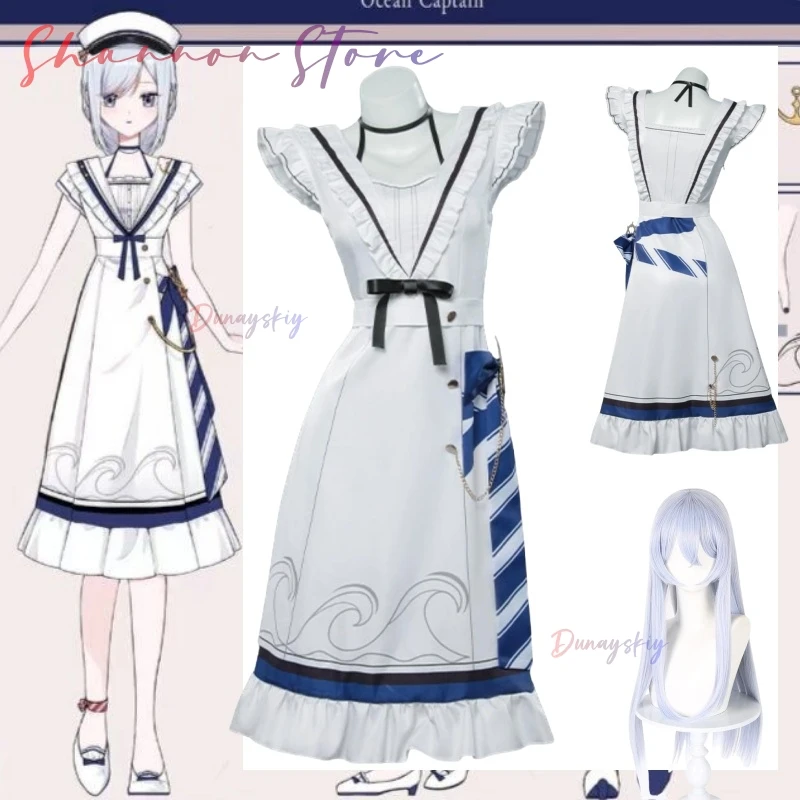 

Yoisaki Kanade Косплей-игровой проект Sekai Colorful Stage! Костюм парик Yoisaki Kanade белое темно-синее платье Хэллоуин вечерние женщины девушка
