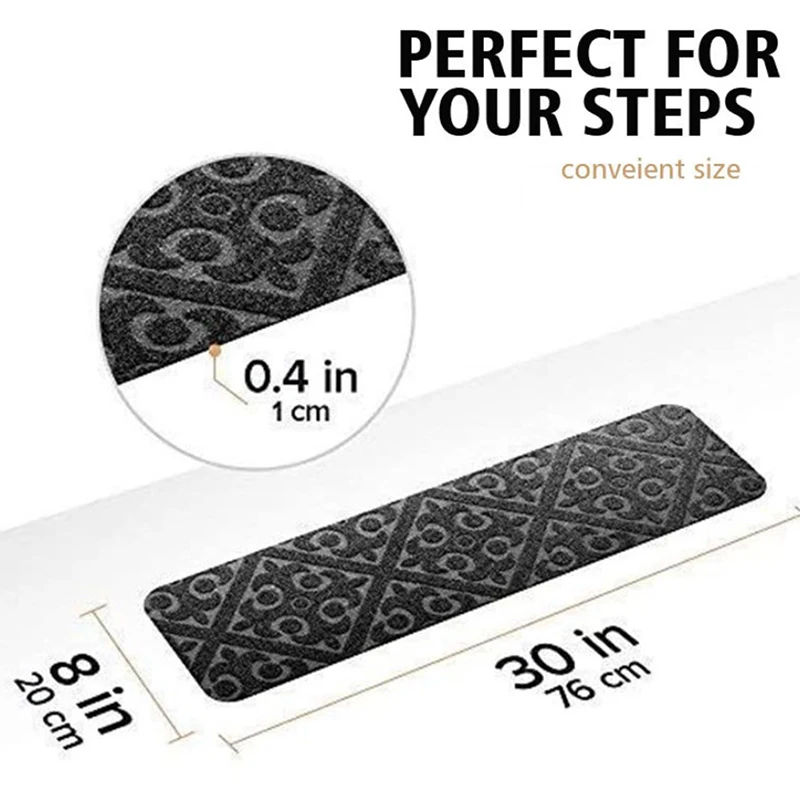 Self-adhesive Stair Mats Kids Safety Non-Slip Staircase Step Mat Washable Reusable Stair Floor Protection Pad Home Decor