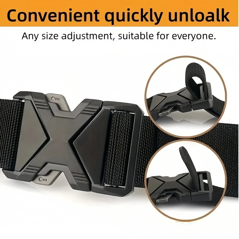 New Quick Release Pluggable Buckle Sports Belt Breathable ElasticMen Belts For Men Elastic Pants Belt