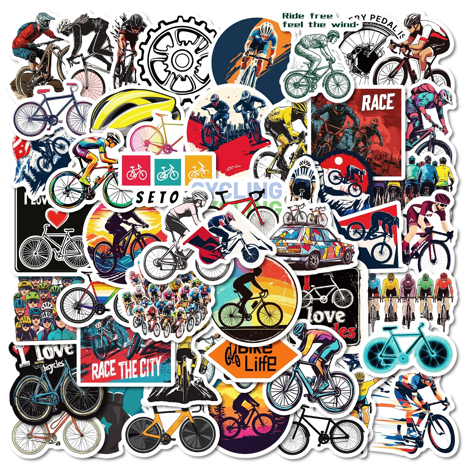 10/50pcs Cool MTB Mountain Motorcycle Graffiti Stickers Aesthetic DIY Helmet Motorcycle Water Bottle Phone Waterproof Sticker