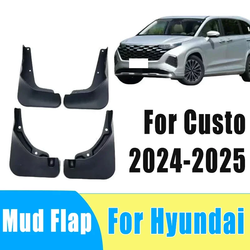 

4pcs Automotive Tire Mudguard Waterproof Prevent Mud Splashing Car Mud Flap Fender Trim Accessories For Hyundai Custo 2024-2025